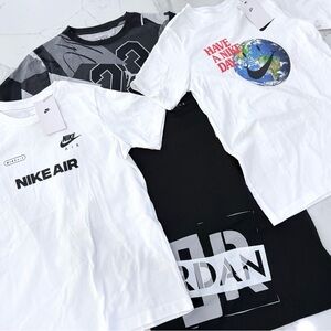 NWT Nike & Jordan Kids Four Tee Bundle